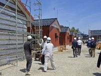 輪島で仮設住宅の建設現場を公開　石川、木造集合型