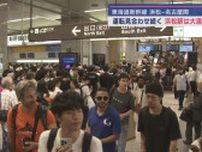 東海道新幹線運転見合わせ　再開のめどたたず　浜松駅では乗客が駅に来るのを控えるよう呼びかける