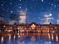 「雪夜の東京駅が夢の中のようだった」雪のなか、撮影された写真に「幻想的すぎる」「本当に夢のような風景」