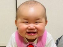 生後７カ月赤ちゃん、ニッコニコの御利益スマイル　クシャッと振りまく笑顔に「めっちゃ癒される」「パワーもらった」