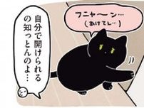 フニャ〜ン...猫が「甘えた顔」で見上げてくる。でも飼い主は知っていて...／黒猫ろんと暮らしたら