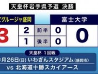 サッカー天皇杯岩手県予選 決勝　いわてグルージャ盛岡が富士大学に勝利
