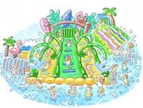 富士急ハイランドに子ども向け水遊び広場　スライダーやプール設置