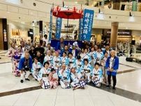 イオン福津で「鐘崎盆踊り」　初の試み、やぐら組み来店客も参加