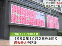 日経平均　過去最大の乱高下　急落から一転3217円↑