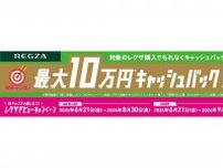 REGZA、総額最大10万円キャッシュバックの「レグザデビューキャンペーン」実施。6/21から