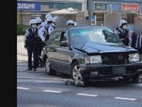 広島市中心部の紙屋町交差点でタクシーと乗用車の衝突事故　路面電車が約1時間運転見合わせ