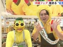 パイナップル姿で応援「沖縄フェア」開催で沖縄の味覚をPR　広島