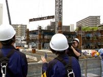 岡山労働局が岡山市役所・新庁舎の建設現場を視察　転落防止対策などを確認