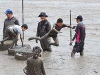 “がたっ子”躍動　干潟で運動会　鹿島市の七浦小　伝統の「七リンピック」