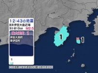 【地震速報】静岡・東伊豆町で震度1を観測　伊豆大島近海の地震　津波の心配なし