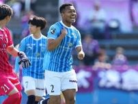 「欲しい時に取るのは価値がある」横浜FCンドカが今季初ゴールで勝利に貢献。FKでアシストした福森に駆け寄る「また俺に蹴ってもらえるように」