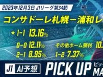 【AI予想】今週のWINNER J1ピックアップマッチ　コンサドーレ札幌−浦和レッズ