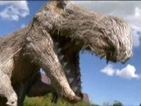 「ティラノサウルスも大迫力！」小学生らが“稲わら”で作った恐竜や動物を展示　仙台