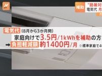 月の電気料金1400円、ガスは450円負担軽減へ　岸田総理の「酷暑乗り切り緊急支援」で