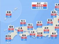 西日本や東日本で35℃以上の猛暑日も　東北や北陸は大雨に警戒