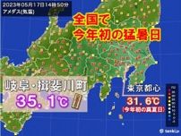 岐阜県揖斐川町　全国で今年初の猛暑日　あす18日も熱中症に警戒を