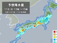 きょう11日(日)　梅雨前線が停滞　広く雨　東海以西では激しく降る所も