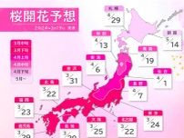 2024年桜開花予想更新　桜の開花迫る　寒の戻りで前回より遅く　東京24日