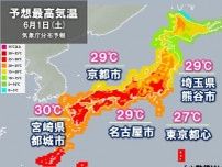 今日1日　九州で真夏日　関東〜西は昨日より気温が大幅アップ　万全な熱中症対策を