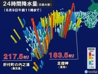 九州南部や四国　梅雨入り早々に警報級大雨　3時間で100ミリ超え　強雨エリア東へ