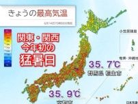 今年一番の暑さ　関東・関西で今年初の猛暑日　明日15日(土)以降も熱中症に注意