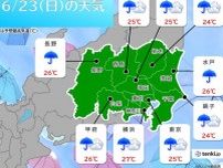 関東　今日23日は昼前まで本降りの雨　午後も念のため傘を　明日24日は暑さに注意