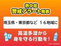 4日「熱中症警戒アラート」埼玉県や東京都、神奈川県など広く発表　熱中症に警戒