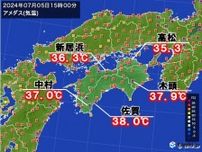 四国　高松など猛暑日続出　高知県の佐賀では38℃と危険な暑さに