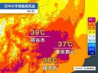 関東　8日(月)も40℃に迫る危険な暑さとゲリラ雷雨に警戒　都心も今年一番の暑さ