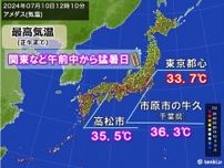 今日10日　関東など午前中から猛暑日も　今夜はかなり寝苦しい　夜間も熱中症対策を