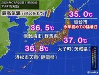 午前中で体温並みの暑さ　午後は40℃迫る所も　危険な暑さと天気の急変に注意