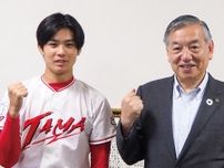 中学硬式野球部「多摩シニア」 川島選手が市長表敬 日本代表選出を報告〈多摩市〉