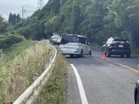 【速報】農道でワンボックスカーが電柱に衝突する単独事故　２人搬送（島根・松江市）　