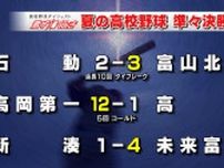 夏の高校野球富山大会 準々決勝4試合　このうち「富山商業」対「富山第一」は5対4　互いに一歩も引かない好ゲーム