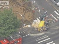 コンクリートミキサー車が横転　運転手けが　歩行者にまきこまれなし　埼玉・所沢市