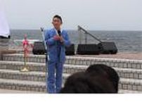 福田こうへい「一番マグロの謳」の歌碑の除幕式に出席「漁師の皆さんの心意気を…」