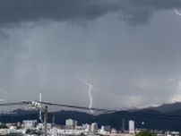 甲府市内で雷雨　ひょうも　夜遅くまで落雷に注意