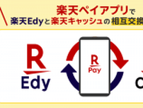 「楽天ペイ」アプリで「楽天Edy」と「楽天キャッシュ」の2つの電子マネーを相互交換