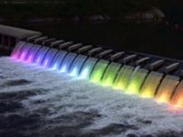 虹のように幻想的に浮かび上がる滝…岩手・西和賀町、五輪カラーのライトアップも予定