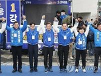 韓国総選挙　最大野党が大統領室付近で公式運動開始