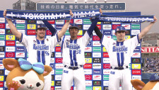 【DeNA】勝利の立役者3人がお立ち台へ　代打起用に応えた梶原昂希は「もう一回這い上がっていけるよう頑張りたい」