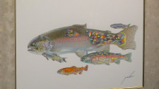 県内の生物と宝石を組み合わせた絵画が展示　富士湧水の里水族館　山梨